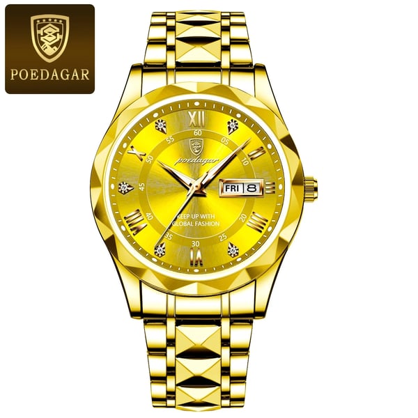 Modell 615 | Luxus-Herrenuhr | Japanisches MIYOTA-Quarzwerk | 316L Edelstahlgehäuse | Hardlex-Kristallglas | 3 ATM Wasserdicht | Lumineszierende Indizes & Datum