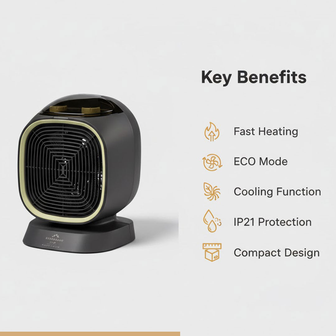 Energieeffizienter Ventilator-Heizlüfter - Effiziente Heizung - Kühlfunktion