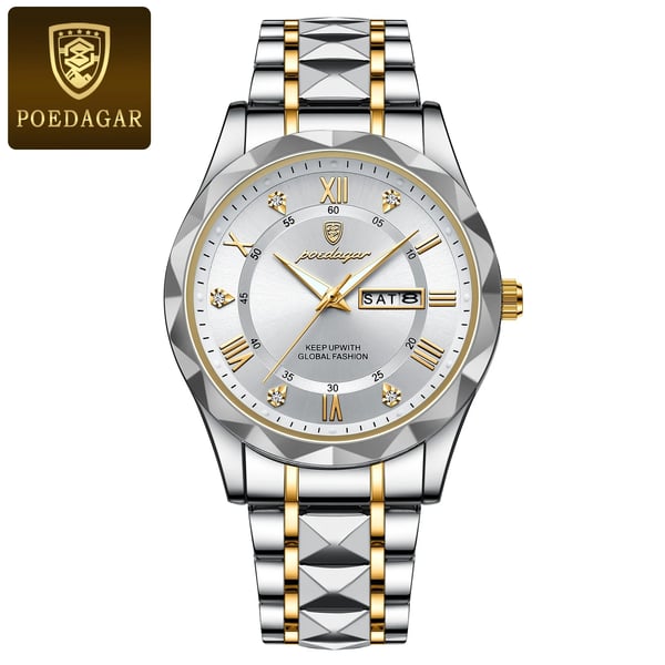 Modell 615 | Luxus-Herrenuhr | Japanisches MIYOTA-Quarzwerk | 316L Edelstahlgehäuse | Hardlex-Kristallglas | 3 ATM Wasserdicht | Lumineszierende Indizes & Datum