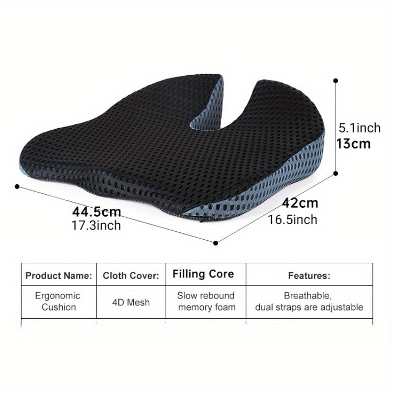 Ergonomisches Sitzkissen Triacomfort | Dreieckige Form mit Memory Foam | Atmungsaktiv & Druckentlastend | Für Auto & Büro
