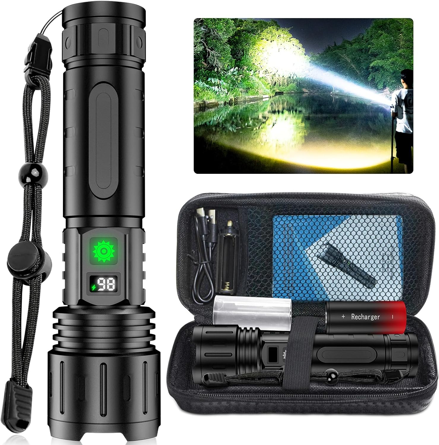 UltraBeam 100.000 Lumen Taschenlampe – Super hell & vielseitig für jede Situation
