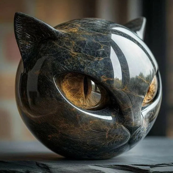 Mystica – Die schwarze Wächterkatze aus Stein