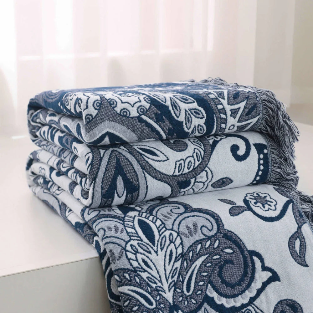 Paisley Traum Baumwolle Quasten Decke