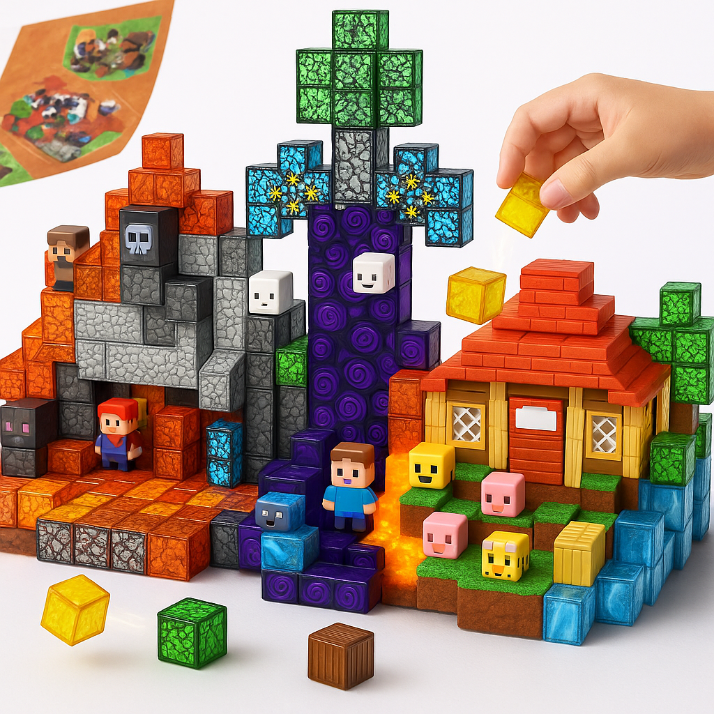 Magnetische Bauklötze Set, Lernspielzeug für Kinder