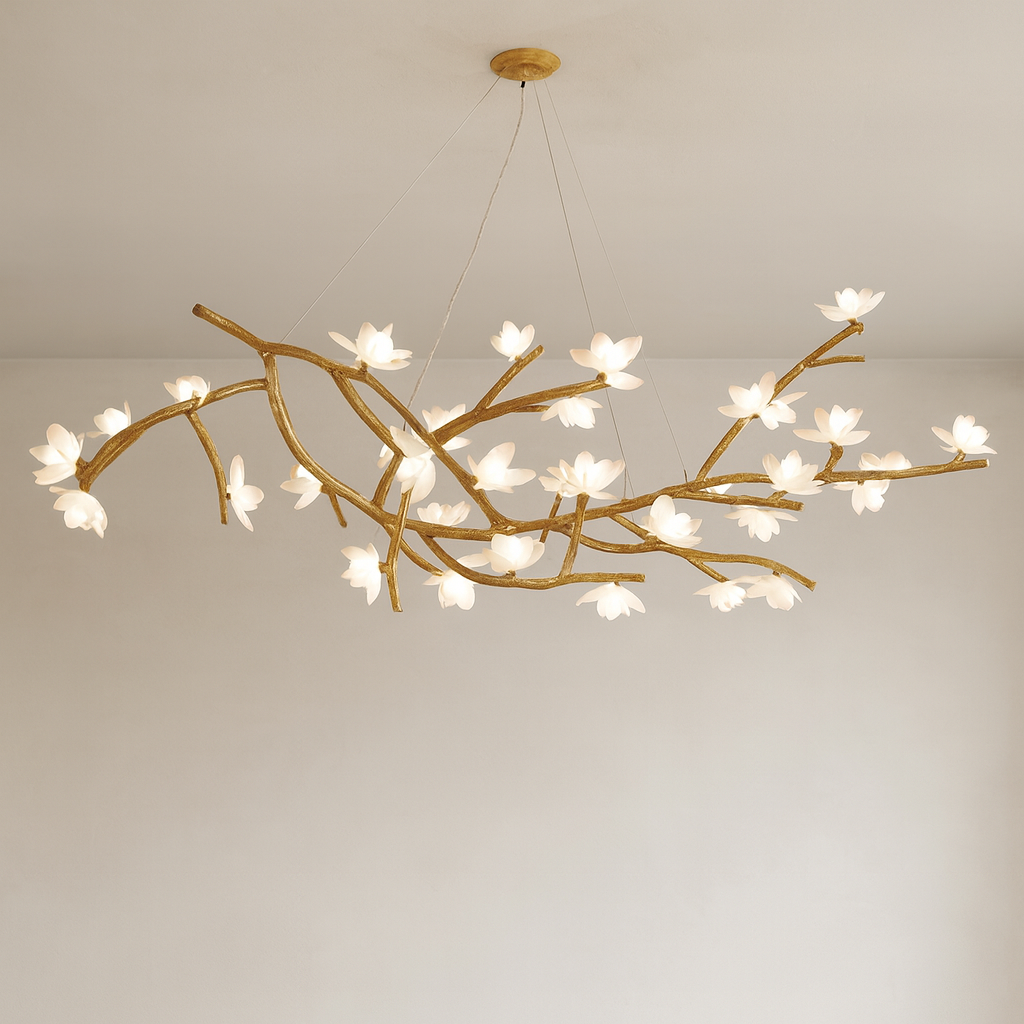 Tree branch chandelier