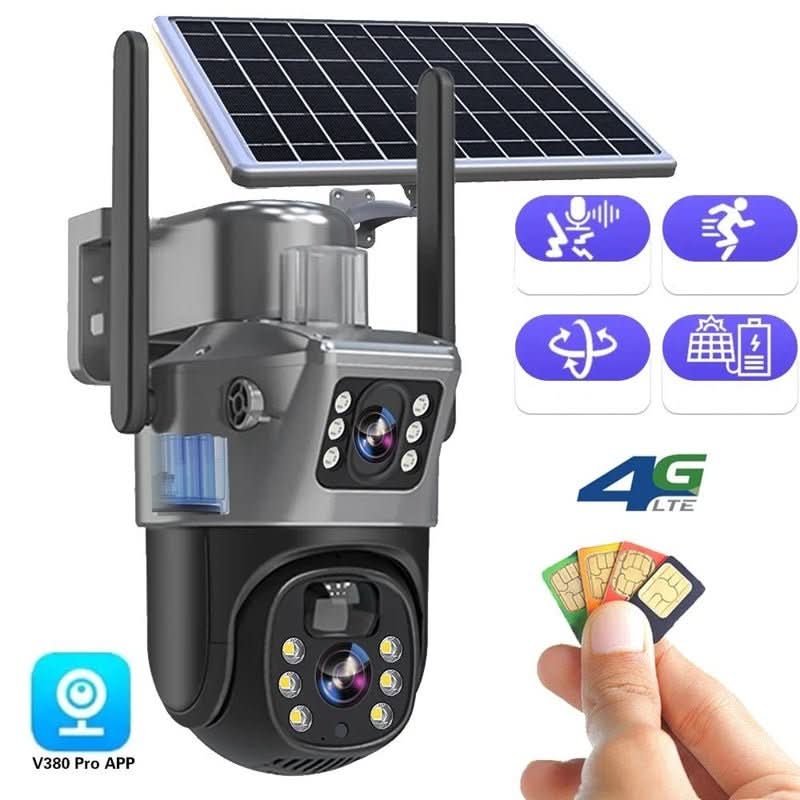 DualGuard Solar 4K – Drahtlose Überwachungskamera mit Solarpanel & 360° App-Steuerung