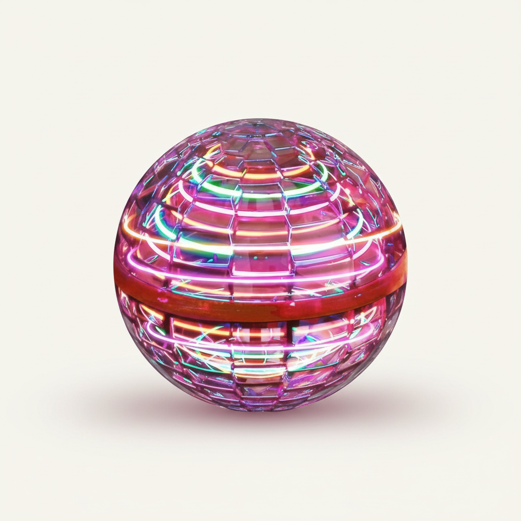 Flying Orb Ball | Aerodynamisches 360°-Fluggerät | Intelligente Kreiselstabilisierung | Stoßfeste Polypropylen-Struktur | USB-Schnellladung | LED-Effekte