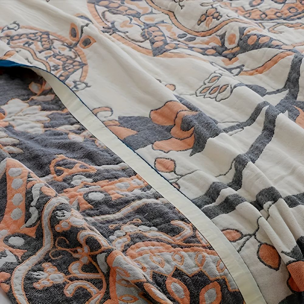 Floral pattern cotton blanket