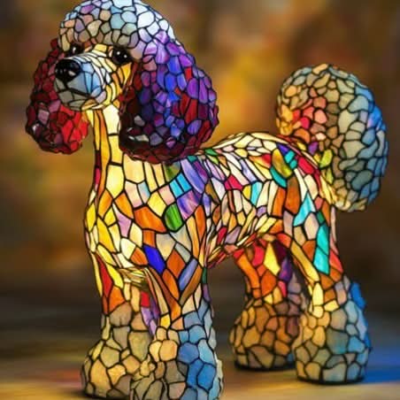 SHIMMER STATUE – Künstlerische LED-Nachtlampe mit Hunderassen-Motiv