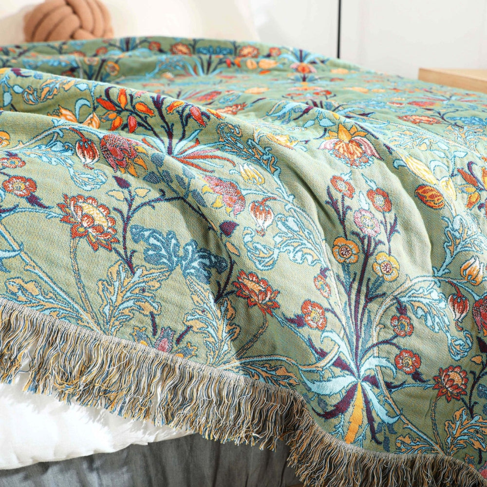 Wild Petal Reversible Decke aus reinem Baumwolle