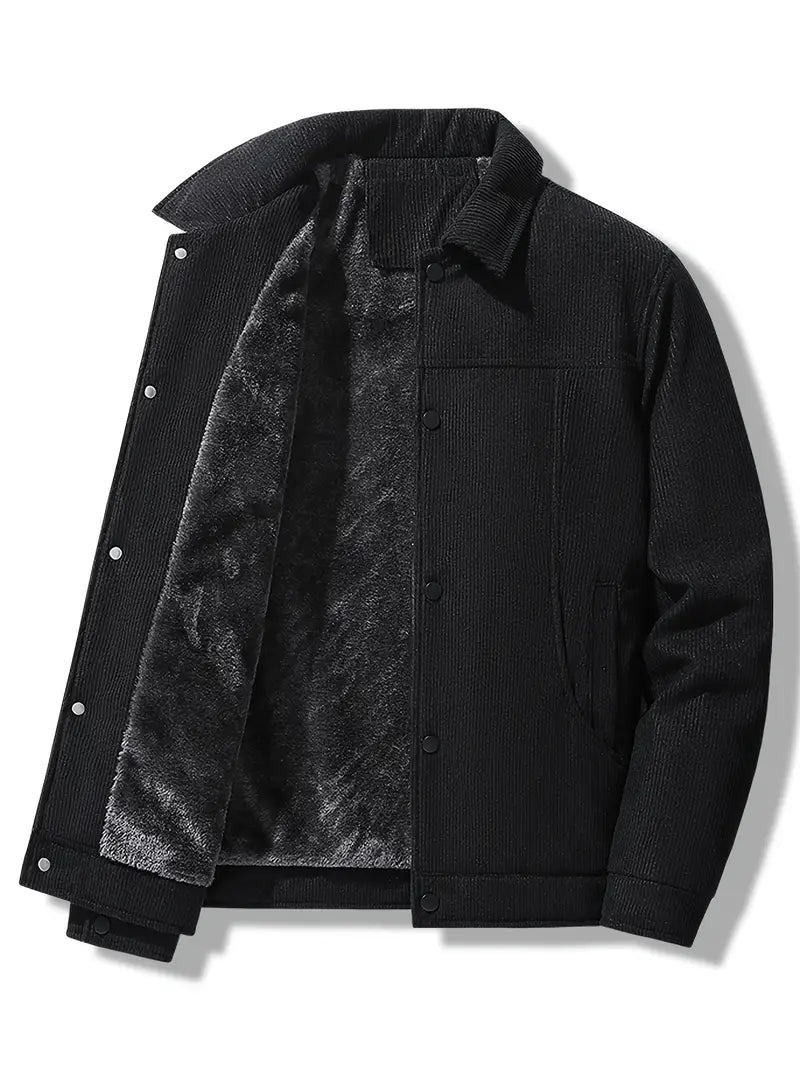 Corduroy-Jacke - Herren Fleecegefütterte Winterjacke