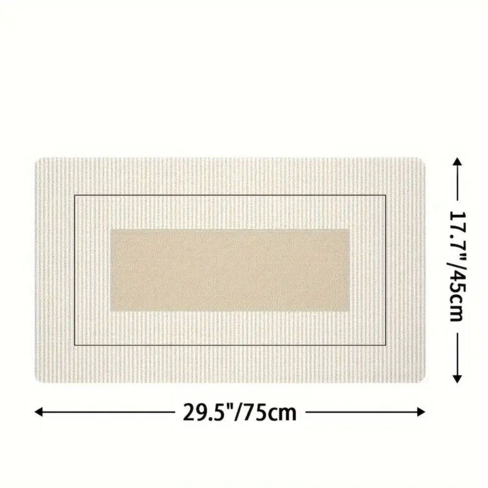 Lush floral stripe kitchen mat