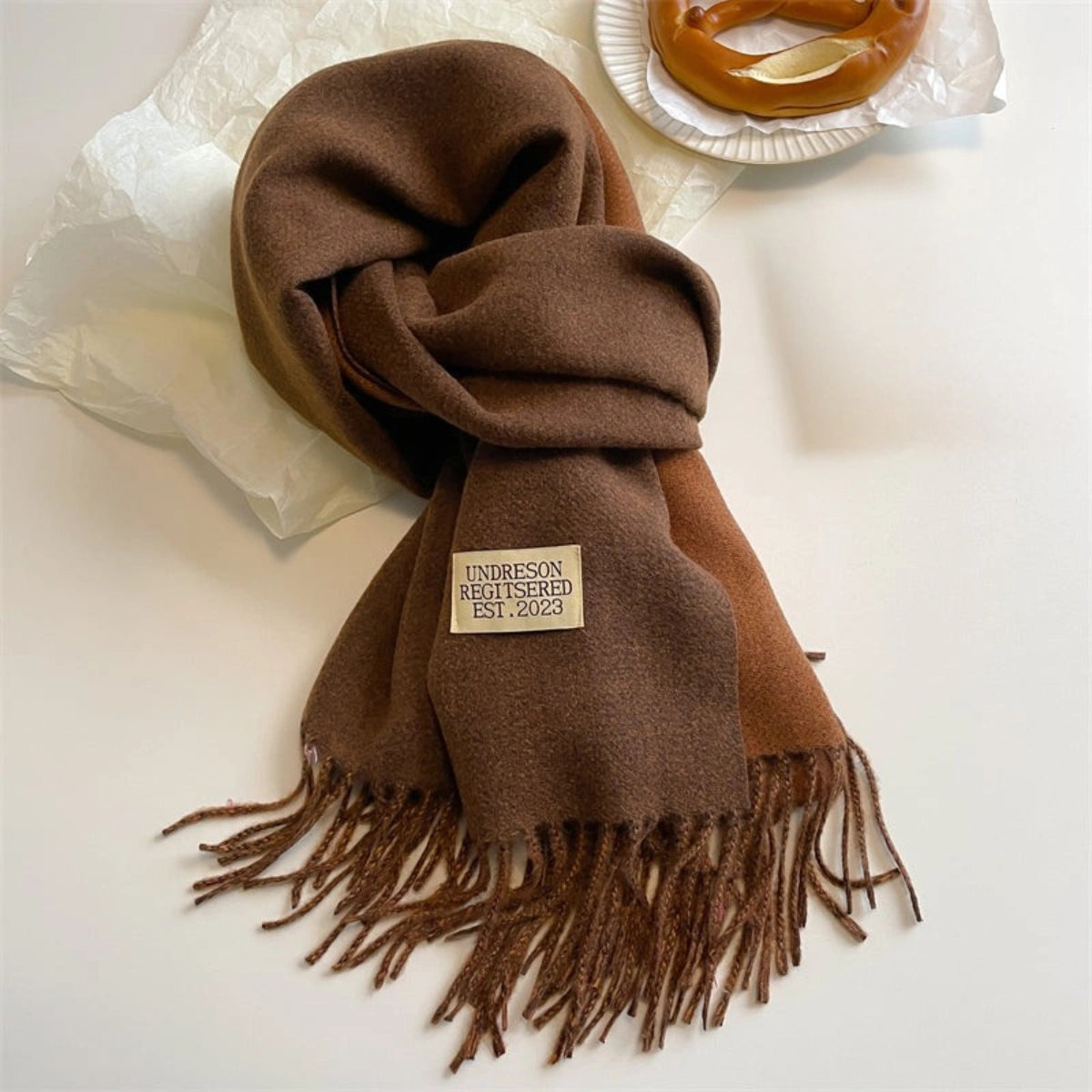 Fontra - Luxuriöser Doppelt Schal mit Quasten für Damen