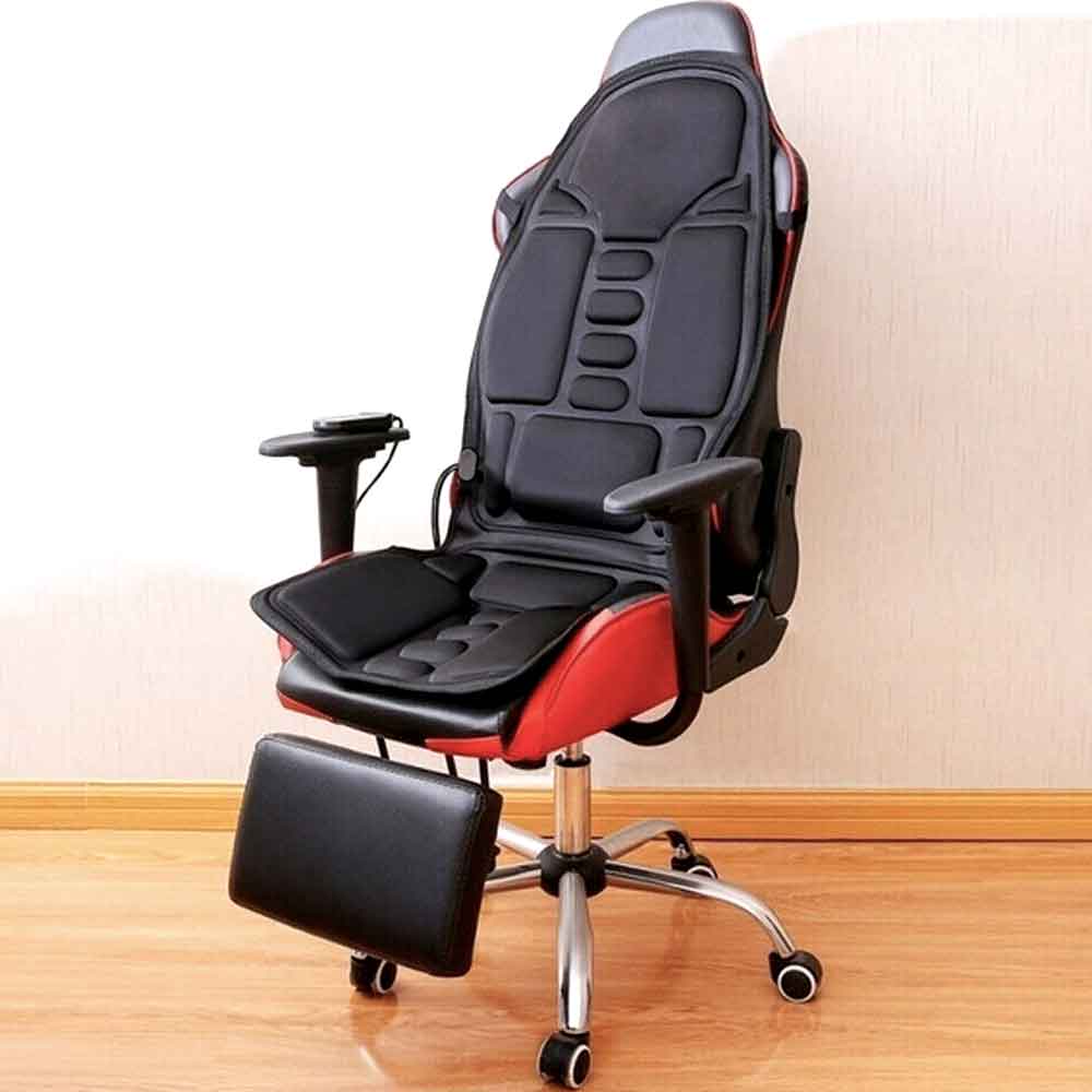 Ergonomische Massage-Sitzauflage | Shiatsu- & Vibrationsmassage für Nacken, Rücken & Oberschenkel | Zuschaltbare Wärmefunktion | Inkl. Auto-Adapter & Fernbedienung