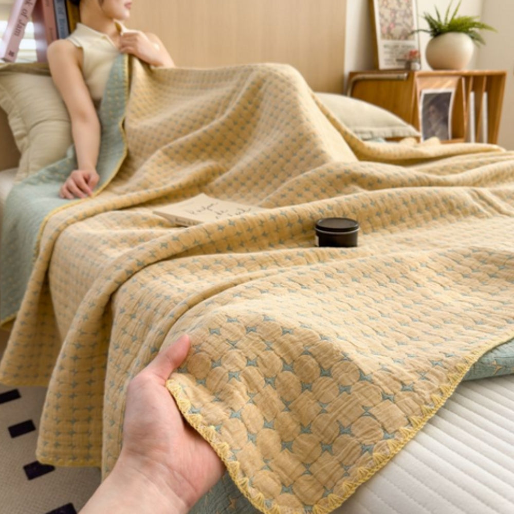 Matelassé Seersucker Wende-Baumwolldecke