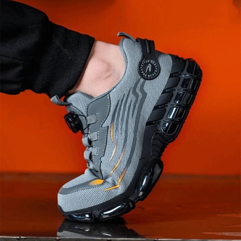Herren Orthopädische Sicherheits-Sneaker | Stahlkappe mit Drehverschluss-Schnürung