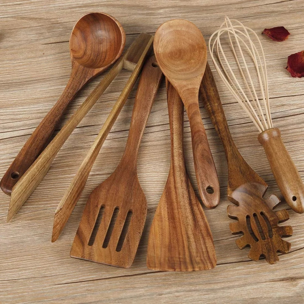 Premium Holz Kochutensilien | 7 Sets