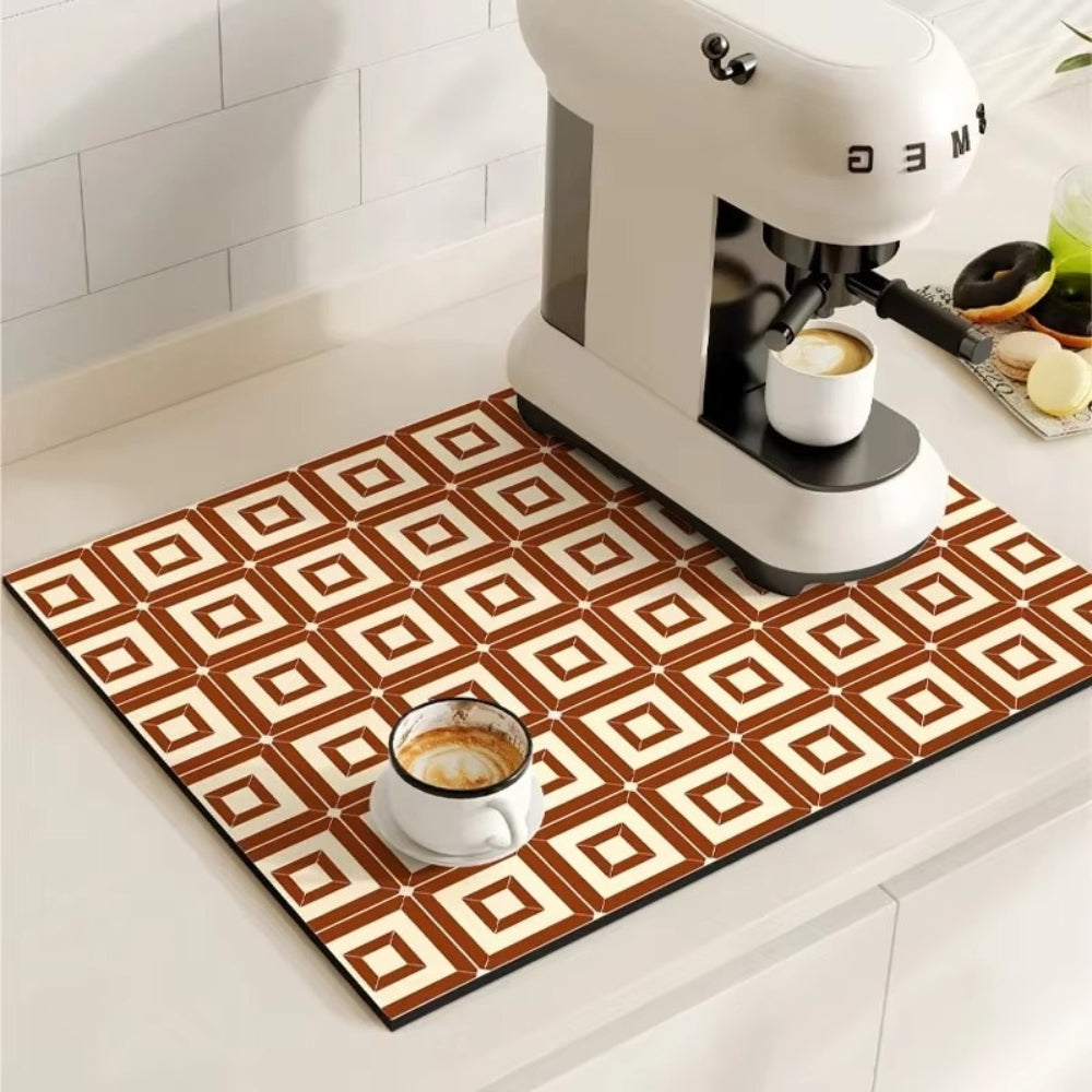Retro-Fliesen-Design Absorbierende Kaffeemat