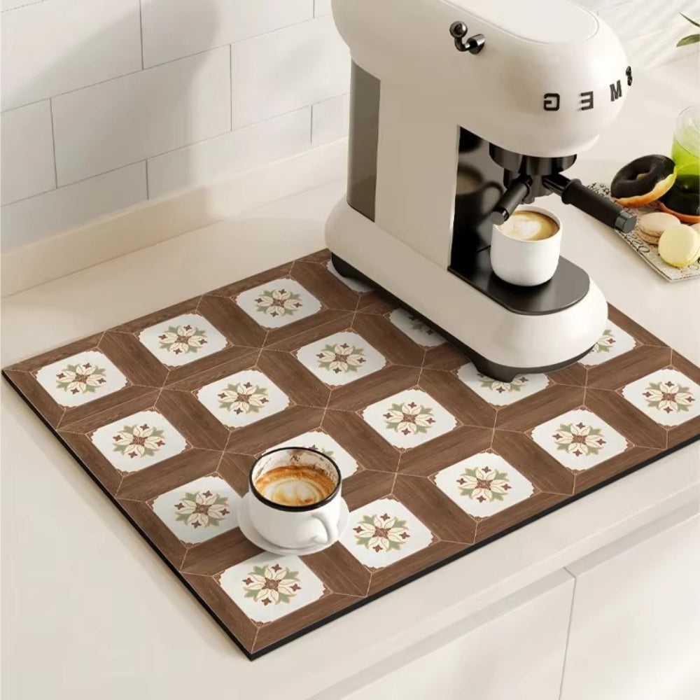 Retro-Fliesen-Design Absorbierende Kaffeemat
