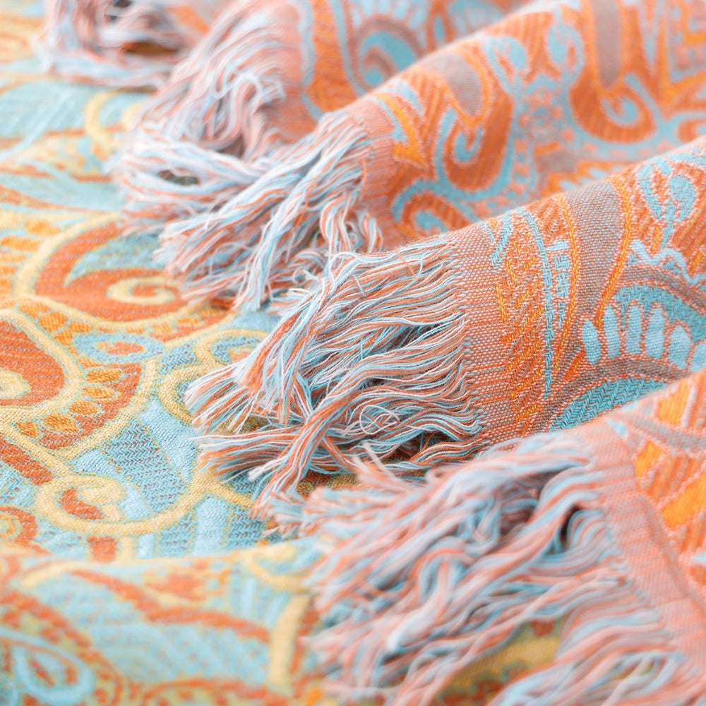 Umkehrbare Paisley Bohemian Baumwolldecke