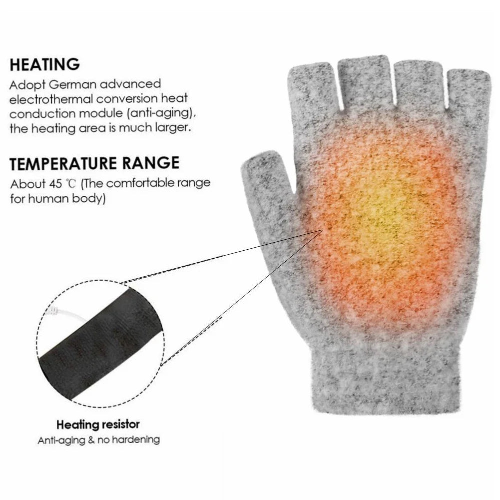 ThermoLoom USB beheizte Handschuhe | 3 Heizstufen | Weiches Strickmaterial | Unisex Einheitsgröße