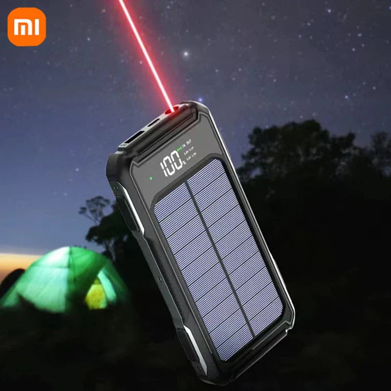 Solar Powerbank Voltora 20K | 20.000mAh | 4-in-1 Kabel | Schnellladung & Notfall-LED | Für iPhone & Samsung