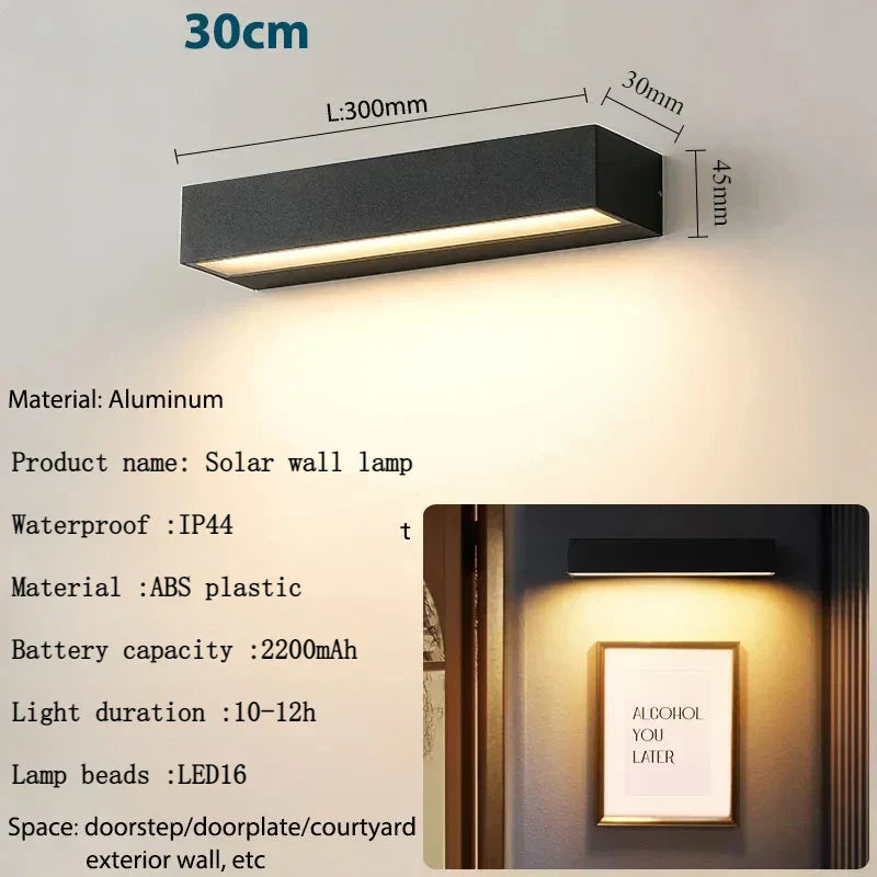 Solar-Wandleuchte Solavella | 16 LEDs | Super hell & wasserdicht | Für Garten, Balkon & Hauswand | Warm- & Kaltweiß