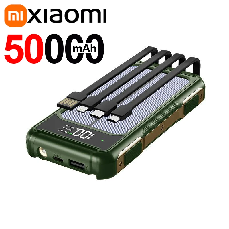 Solar Powerbank Voltora 20K | 20.000mAh | 4-in-1 Kabel | Schnellladung & Notfall-LED | Für iPhone & Samsung