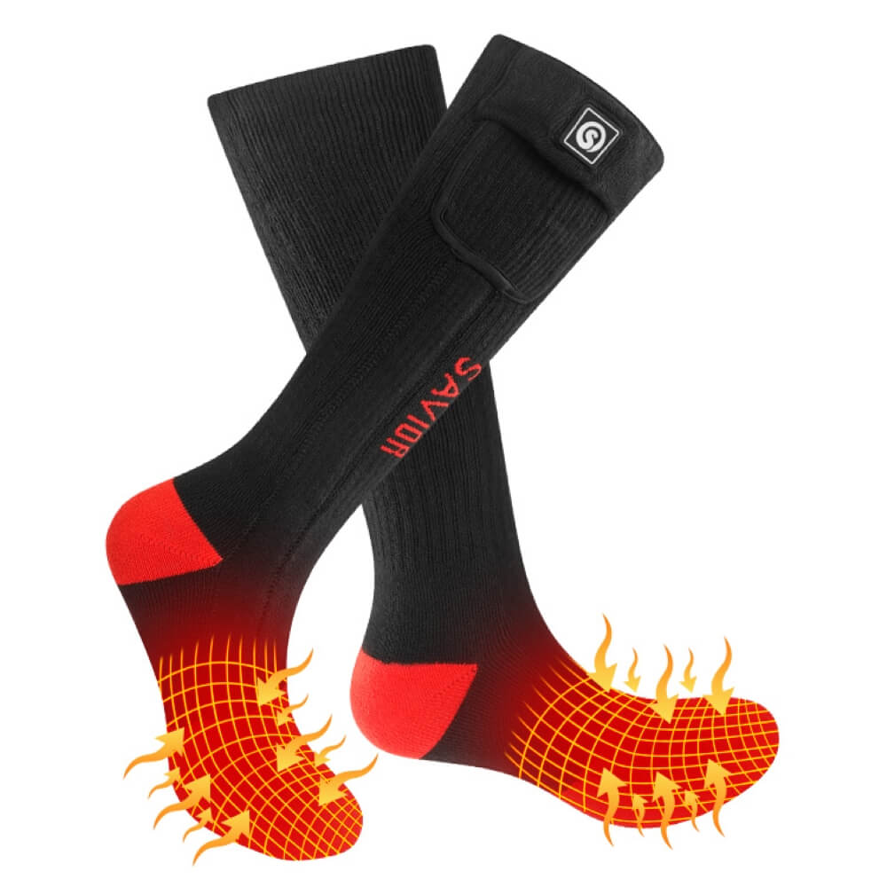 Savior Herren Damen 7.4V Batteriebetriebene Heizsocken