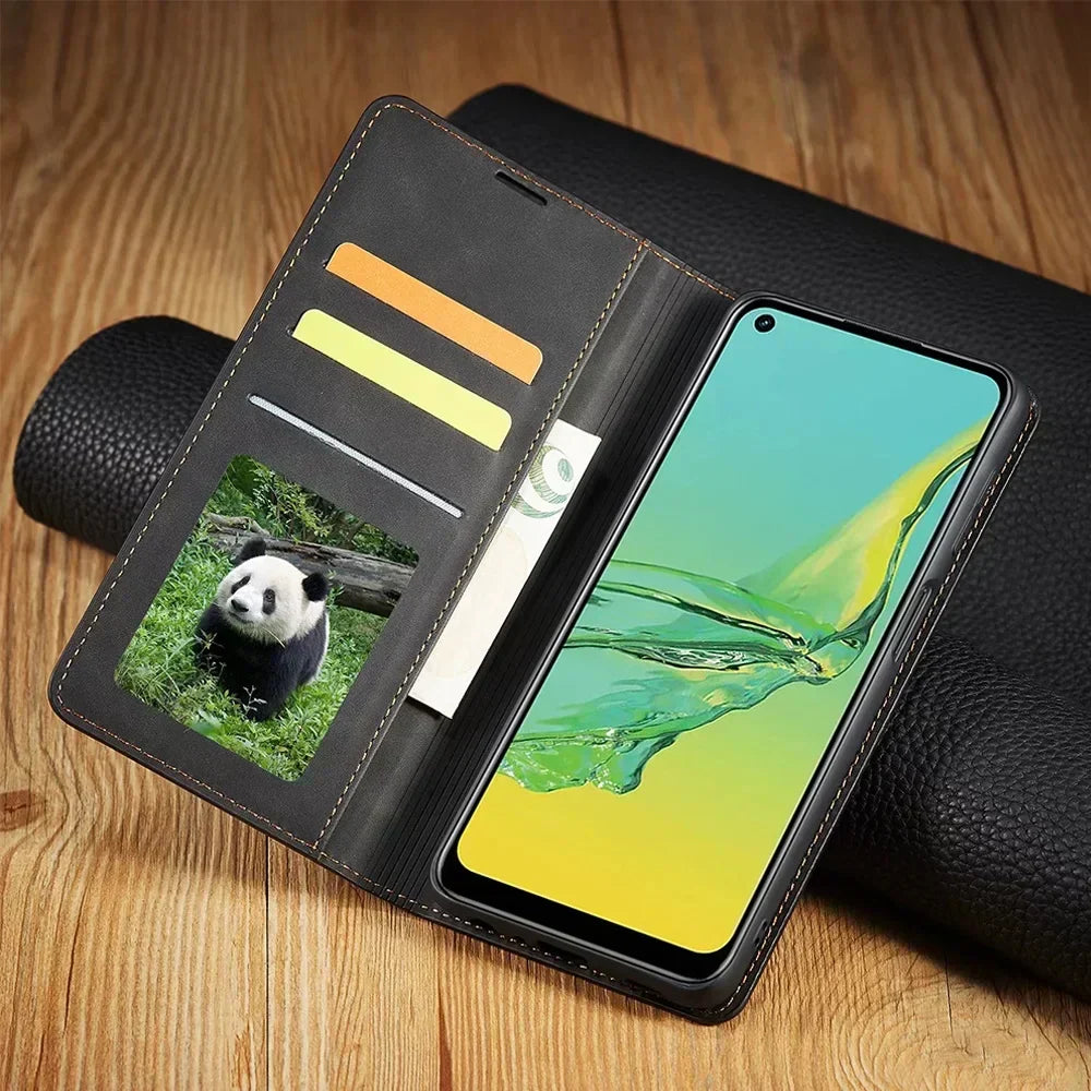 Samsung Hülle: Magnetische Leder Tasche für stilvollen Schutz