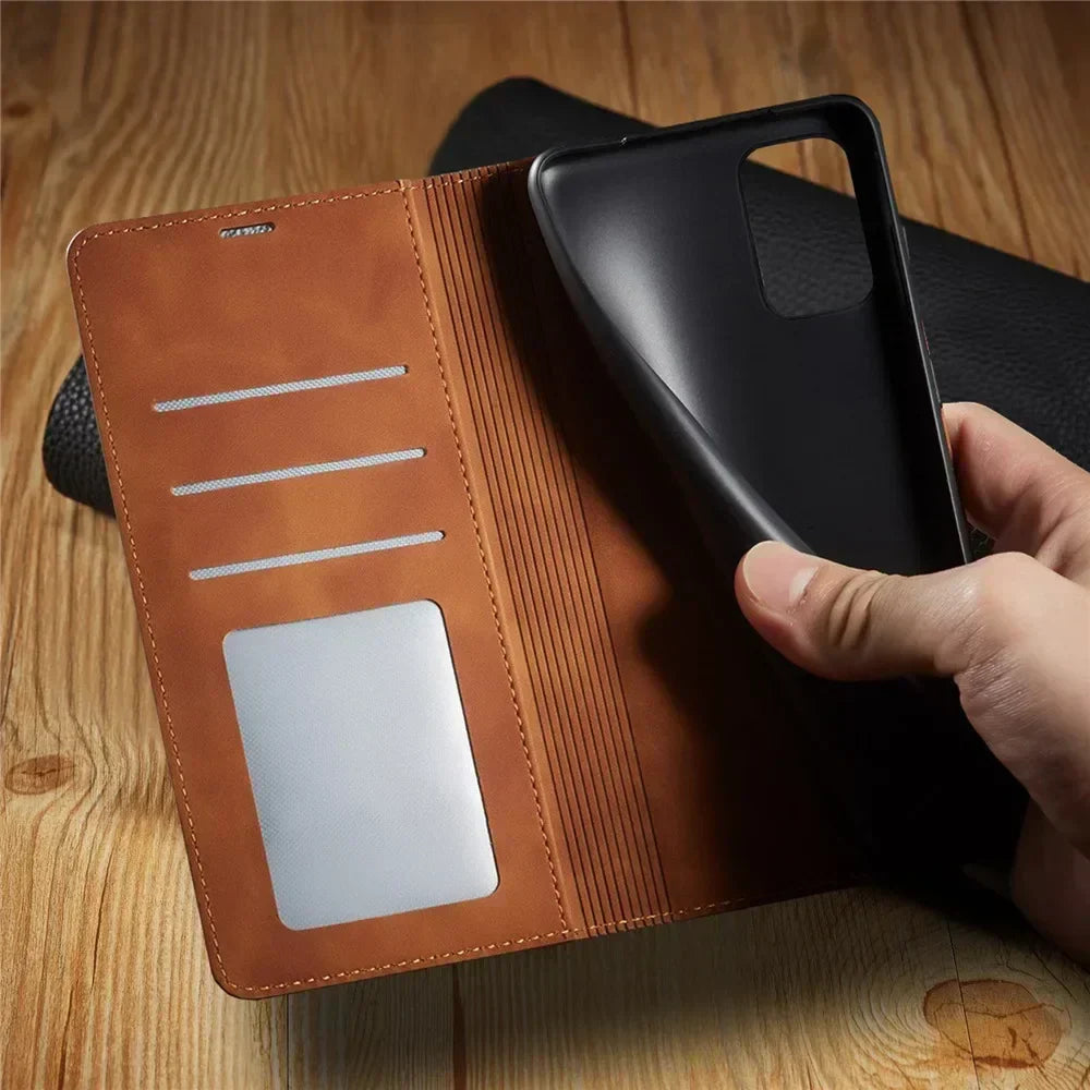 Samsung Hülle: Magnetische Leder Tasche für stilvollen Schutz