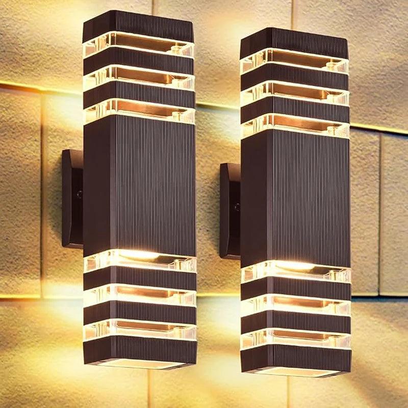 LumiBloc LED Außenwandleuchte | Auf- und Abwärts-Effekt | E27 Fassung | IP65 Wasserdicht | Modernes Design für Garten & Balkon