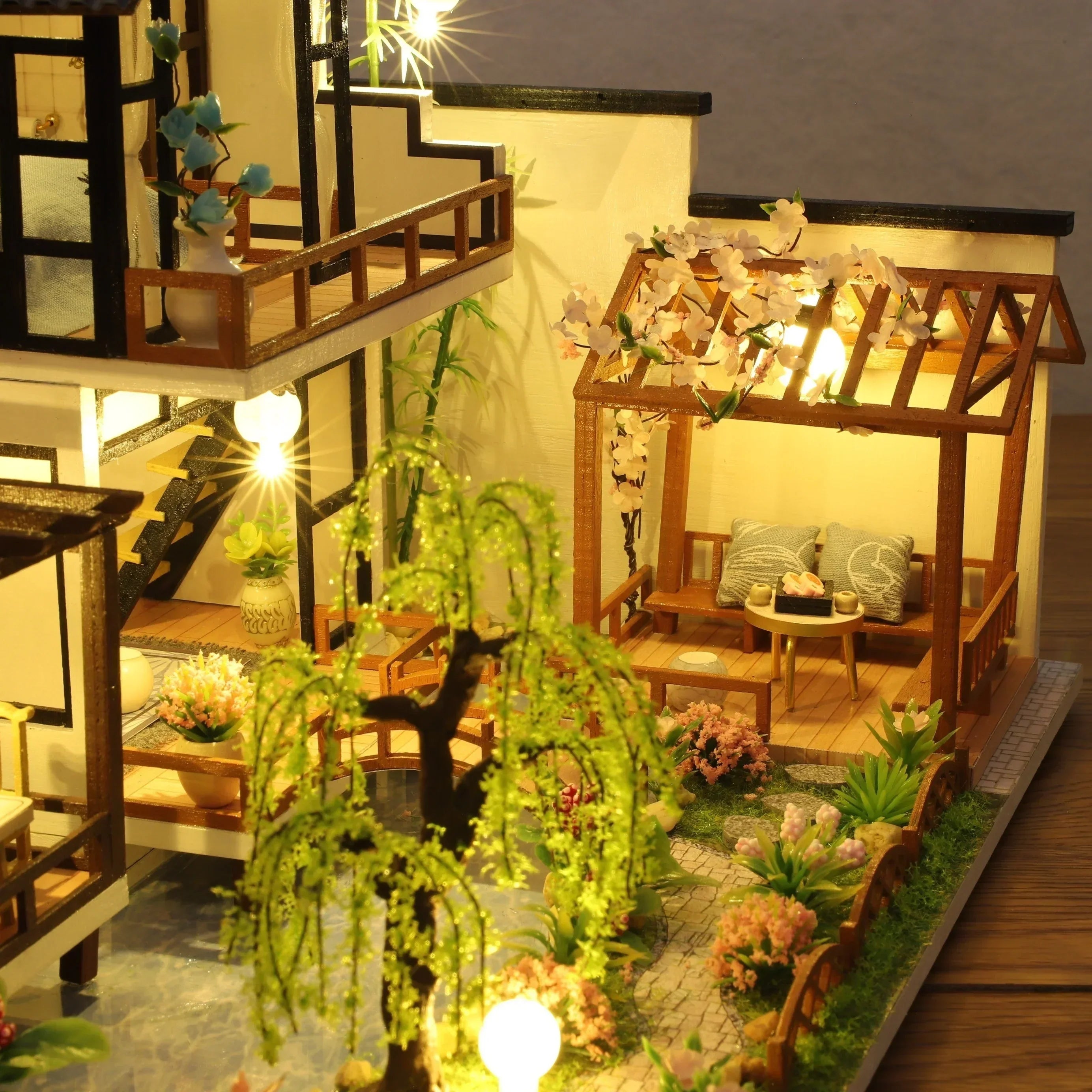 Minvella | DIY Miniatur-Holzhaus | 3D-Bausatz zur Selbstkonstruktion | Kreatives Bastelset für Jugendliche und Erwachsene | Perfekte Geschenkidee