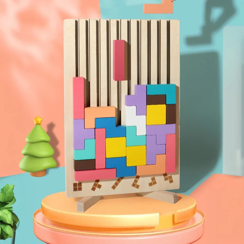 Familienzeit - Tetris 3D Holzpuzzle für Kinder