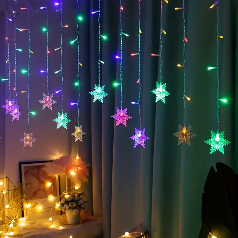 Schneeflocken Vorhanglicht - USB-Betrieb - Innendekoration