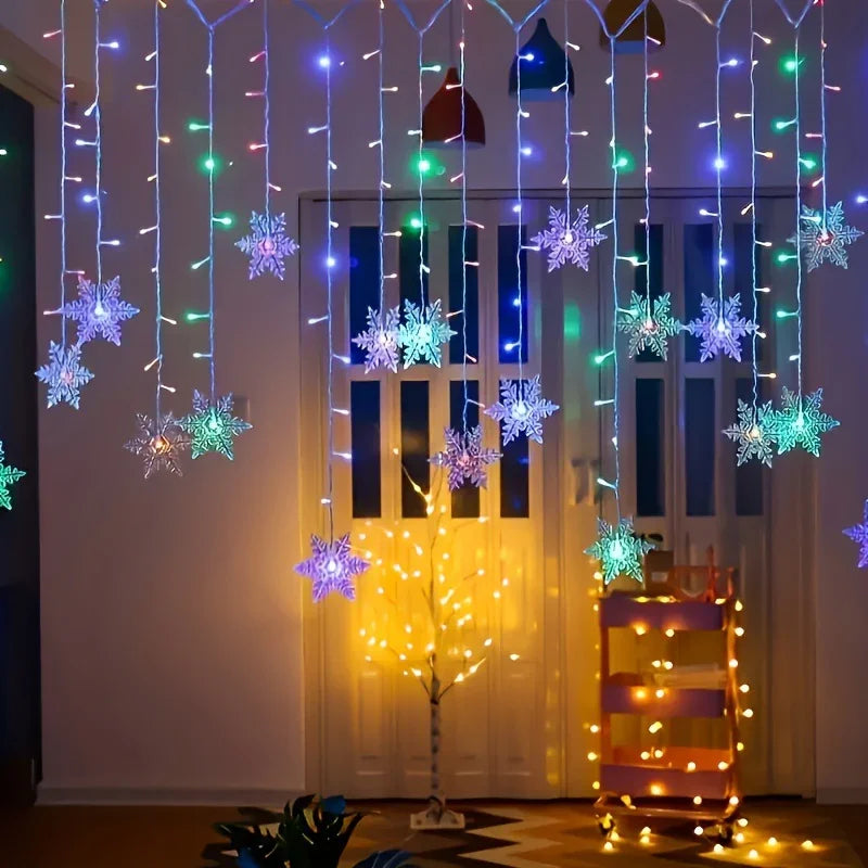 Schneeflocken Vorhanglicht - USB-Betrieb - Innendekoration