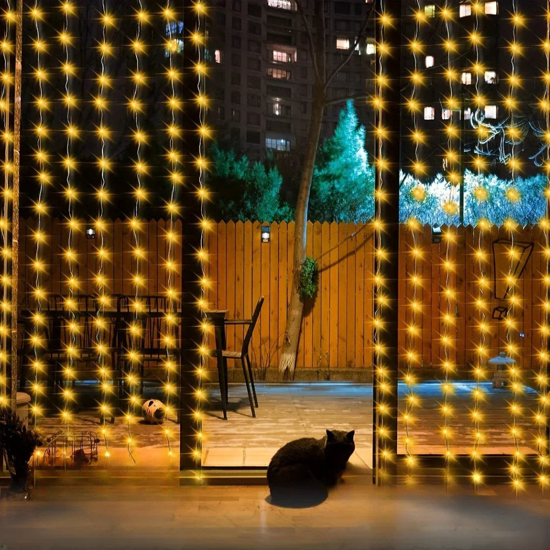 Solarbetriebene Außenlichter - Vorhangdesign - Gartendekoration