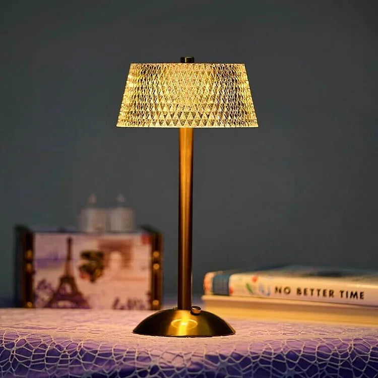 Tischlampe - Kristallschirm - USB-Ladung