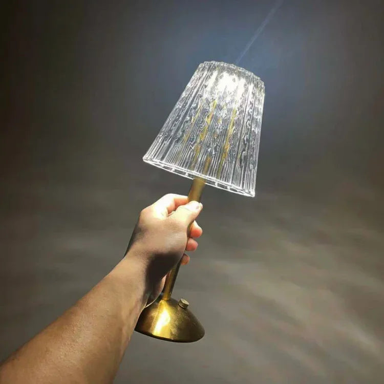 Tischlampe - Kristallschirm - USB-Ladung