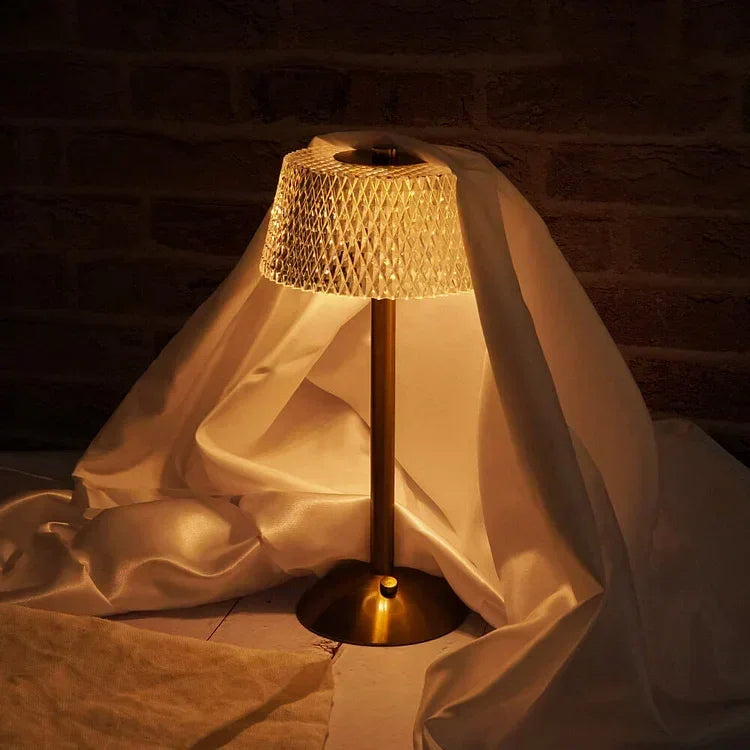 Tischlampe - Kristallschirm - USB-Ladung