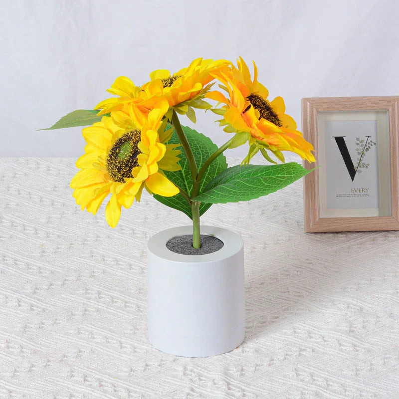 Tischlampe - Sonnenblumen-Design - LED Wiederaufladbar