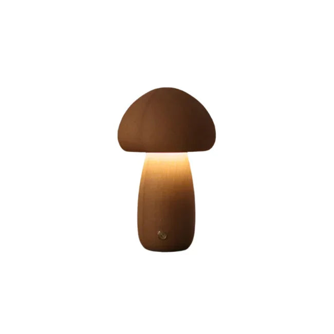 Tischlampe - Holzdesign - Pilzform