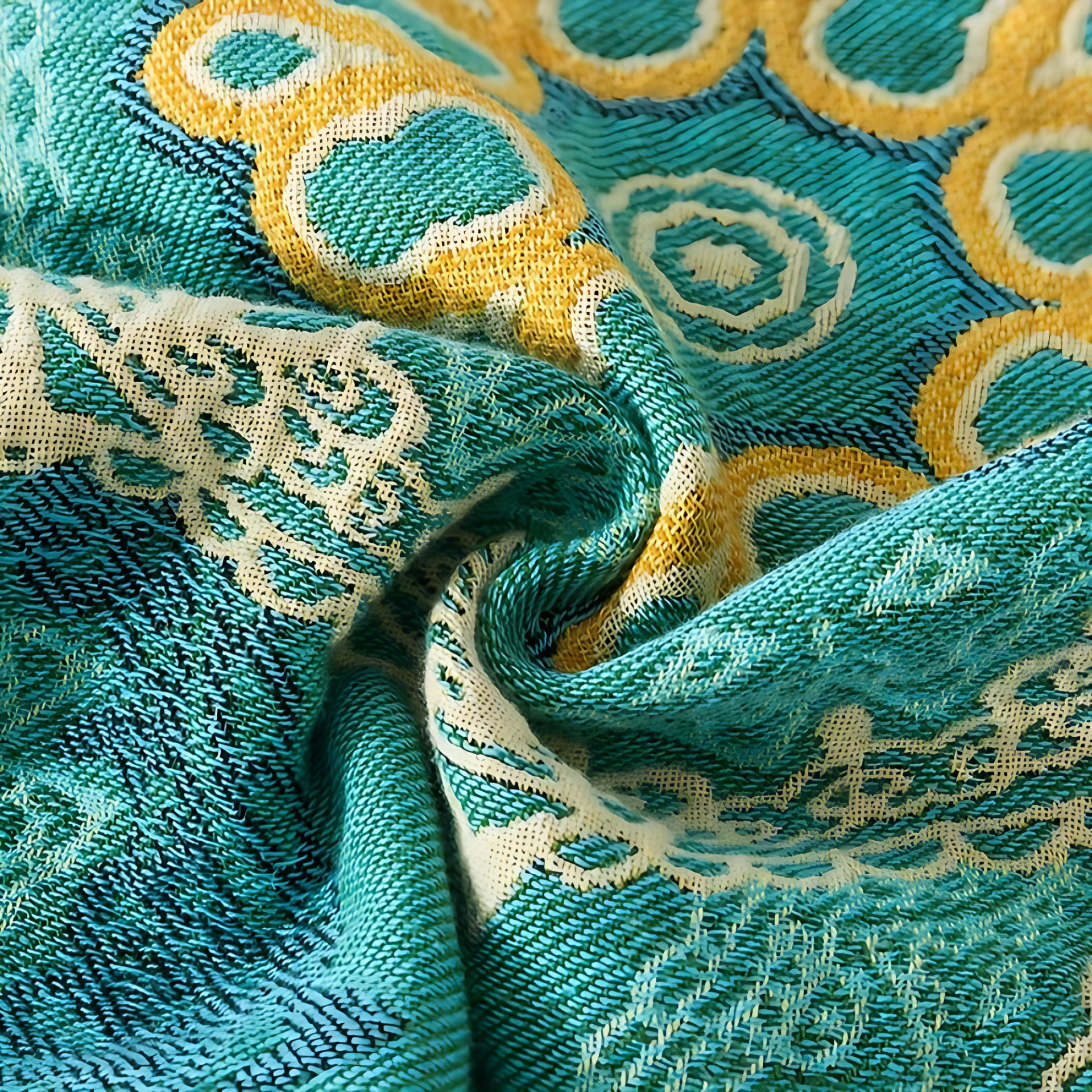 Teal Mandala Baumwolle Vierjahreszeiten-Decke