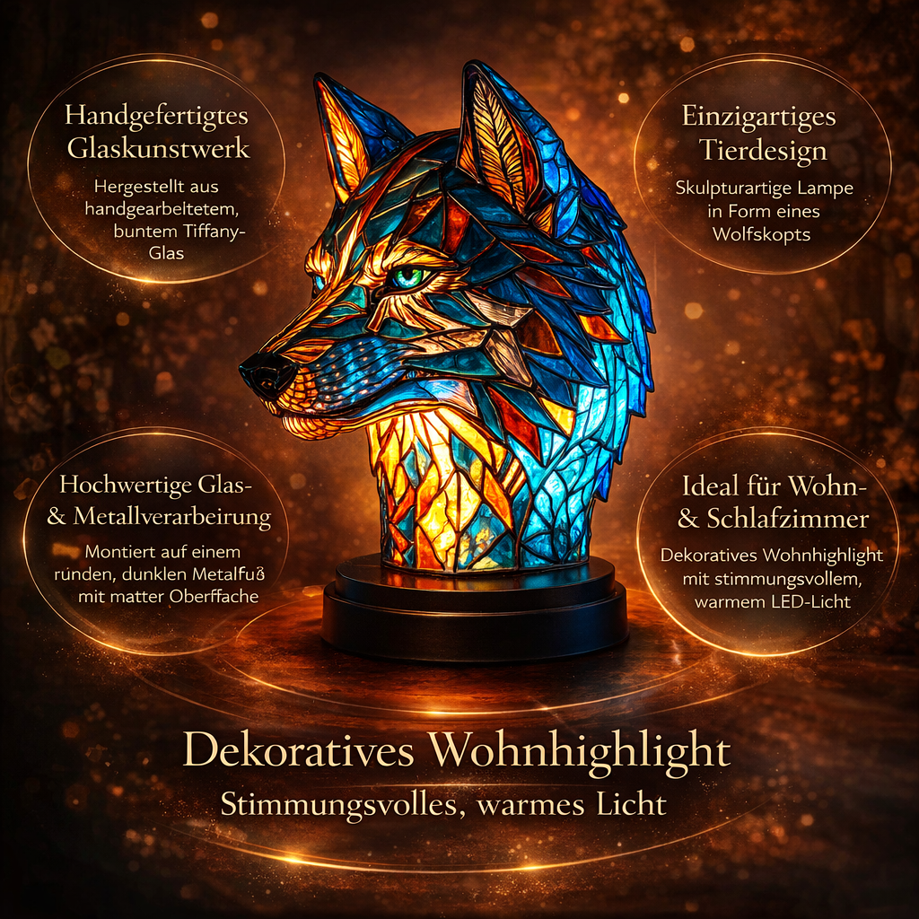Tischlampe Glas Kunst Tier Design