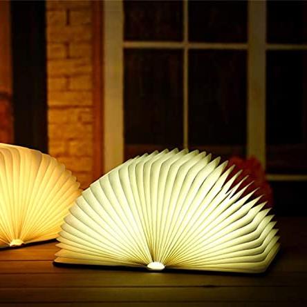 Faltbare Tischlampe, Holz, LED Leselampe