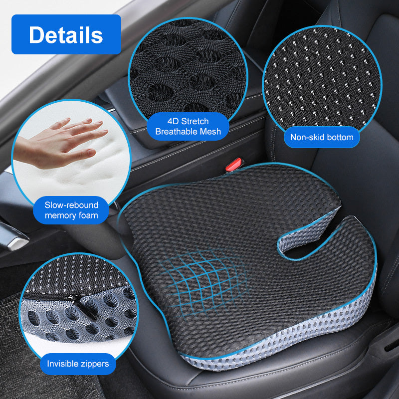 Ergonomisches Sitzkissen Triacomfort | Dreieckige Form mit Memory Foam | Atmungsaktiv & Druckentlastend | Für Auto & Büro