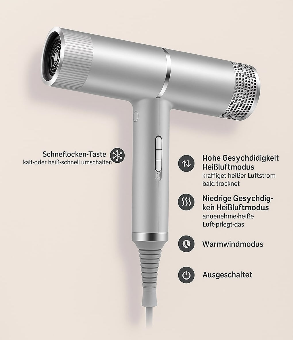 Professioneller Hochleistungs-Haartrockner für schnelles, schonendes Styling