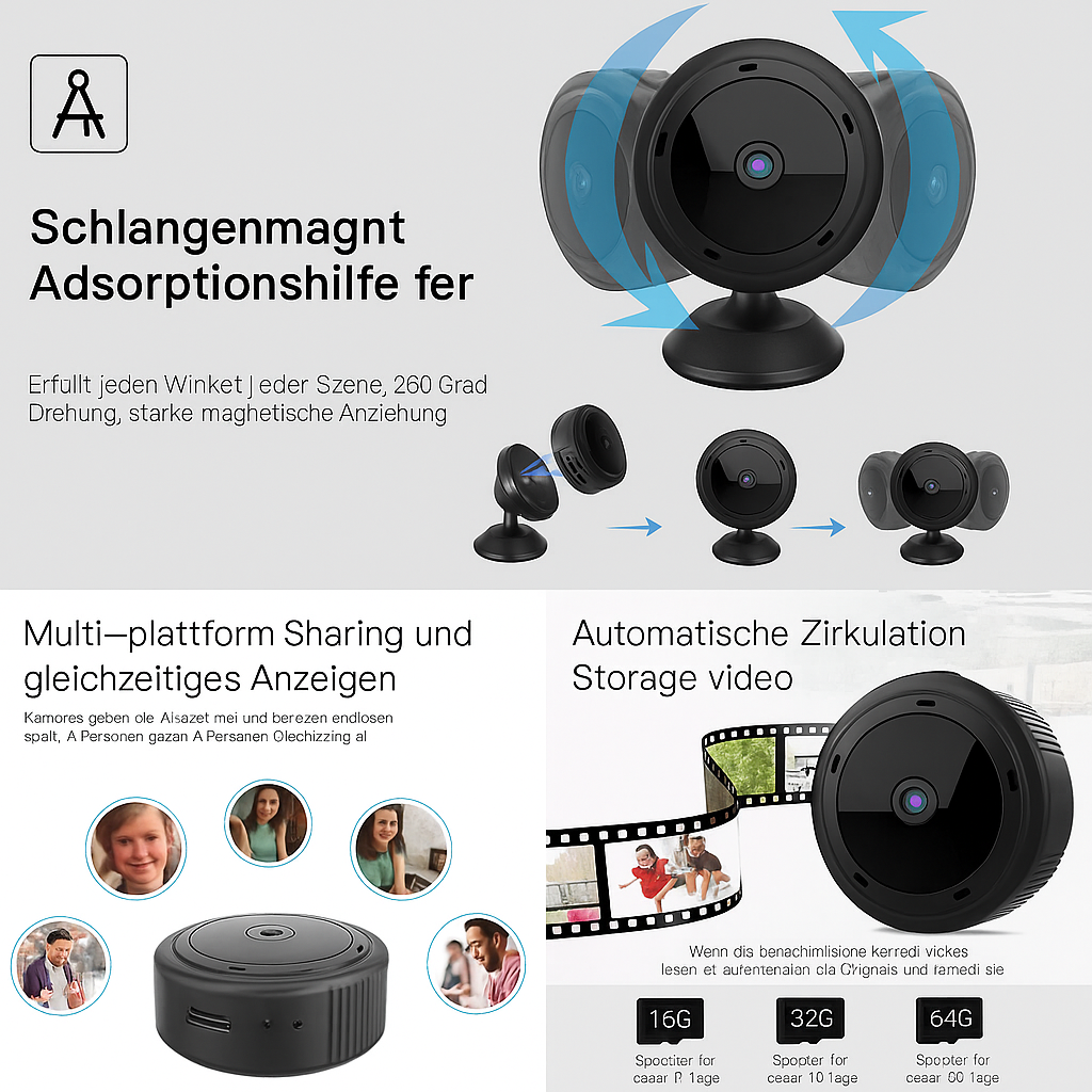 Überwachungskamera WLAN Mini mit Nachtsicht