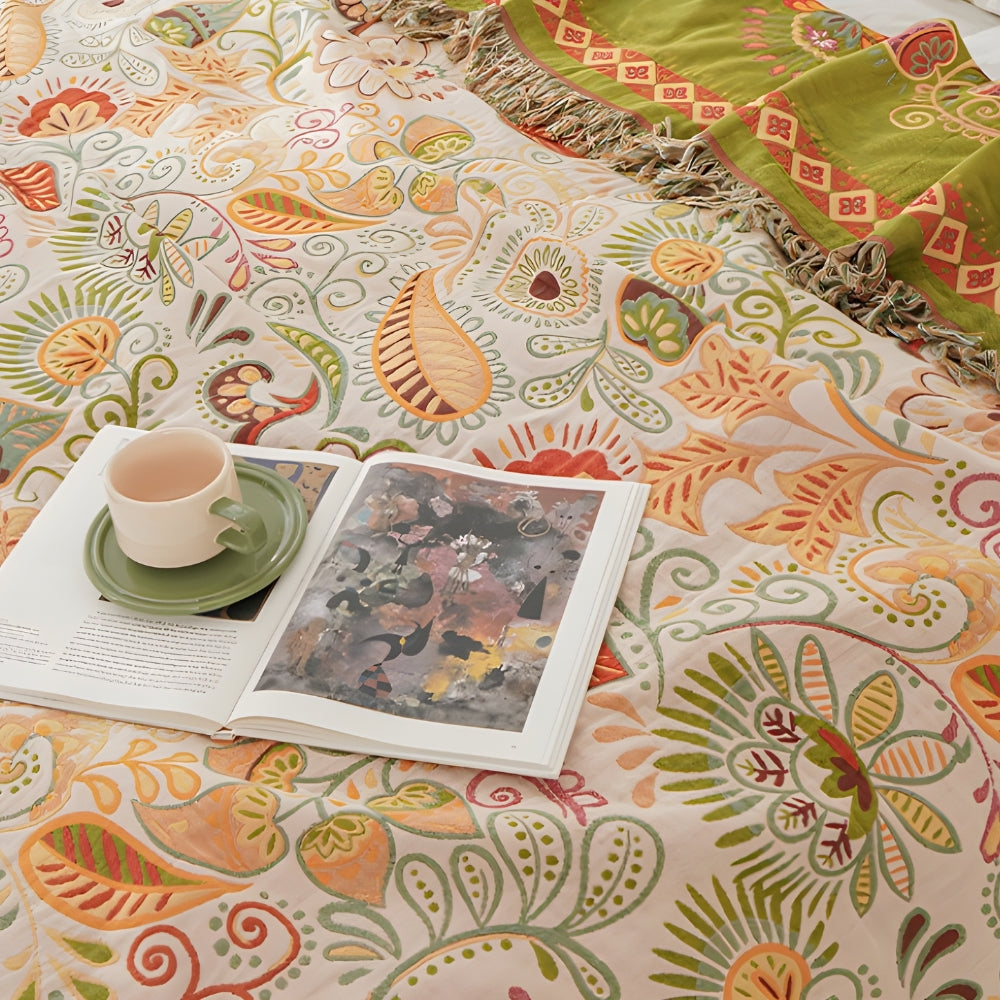 Herbstblatt Boho Wendedecke