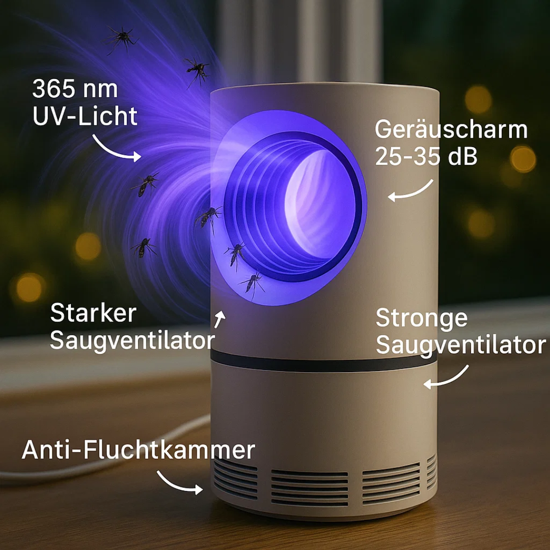 Elektrische UV-Fliegenfalle für Innen & Außen